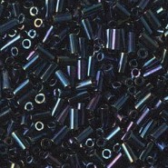 Miyuki Bugle 3mm Beads Metallic blue iris BGL1-452